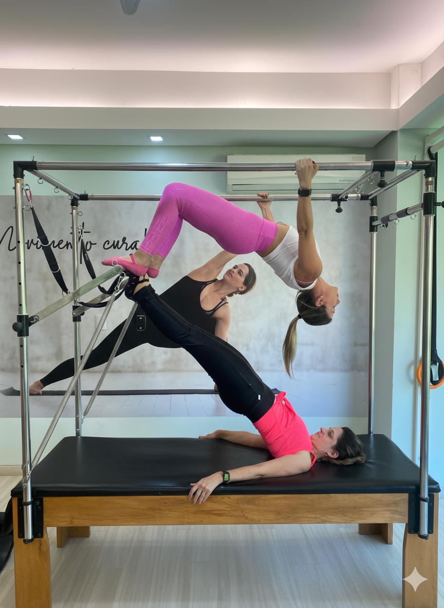 Aula de Pilates Reformer com instrutor certificado no Espaço Viva